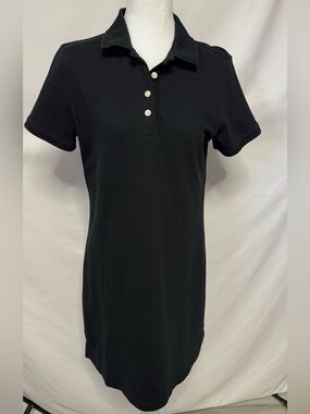 IZOD Classic Black Short Sleeve Collared Polo Dress M
